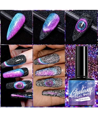 Cat Eye Gel Nail Polish Reflective Cat Eye Gel Polish Glitter Magnetic Gel Nail Polish Manicure Soak Off UV/LED Sparkling Reflective Glitter Cat Eye Gel Nail Polish Manicure DIY at Home - Buy Online on GoSupps.com