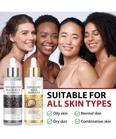 Peel Shot Glow Rice Ampoule Duo - 2PCS Black & White Rice Ampoules for Exfoliating & Brightening, Refines Pores, Deeply Hydrates, Renews Dull Skin for a Glass Skin Glow, All Skin Types - Buy Online on GoSupps.com