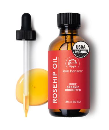 Eve Hansen Rosehip Oil for Face & Skin Organic Cold-Pressed Rosehip Seed Oil | Hydrating & Fast-Absorbing Moisturizer | 2oz 2 Fl Oz (Pack of 1)