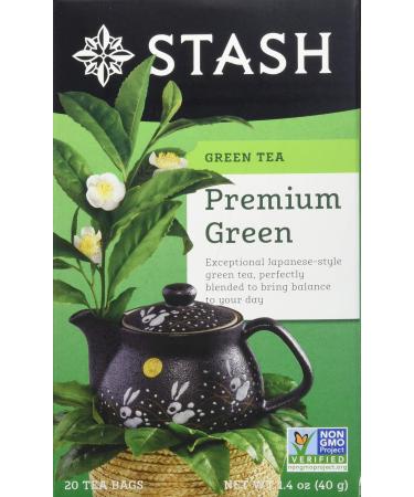 Stash Tea Premium Green Tea, 20 Count Box of Tea Bags in Foil, (Pack of 6) Premium Green 18-20 Count (Pack of 6)