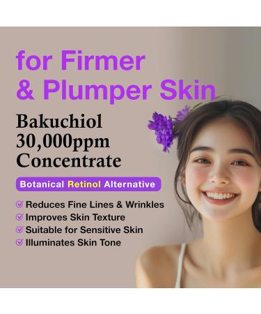 Korean Bakuchiol Serum 30 000 ppm | High-Potency Retinol Alternative for Wrinkle Reduction & Skin Firming - Vegan Cruelty-Free Non-GMO 1 oz - Buy Online on GoSupps.com