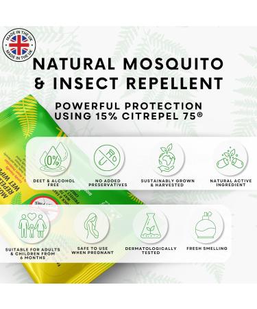 THEYE Mosquito Repellent Wipes - 100% Natural & Plant-Based - Deet & Alcohol-Free - Up to 6 Hours Protection - Sensitive Skin Friendly - Buy Online on GoSupps.com