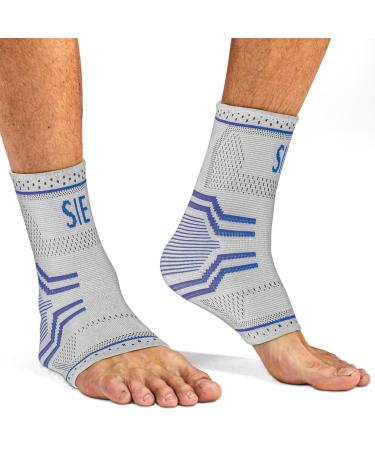 Special Essentials 1 Pair Ankle Brace for Men & Women: Relief for Plantar Fasciitis Arch Support Heel Spur Pain Foot Swelling Achilles Tendonitis Ankle and Foot Compression Sleeve Sock Large Blue