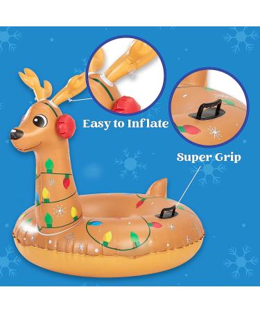 JOYIN 47 Inflatable Snow Tube for Kids and Adults - Heavy-Duty Sledding Fun with Reindeer Design - Buy Online on GoSupps.com