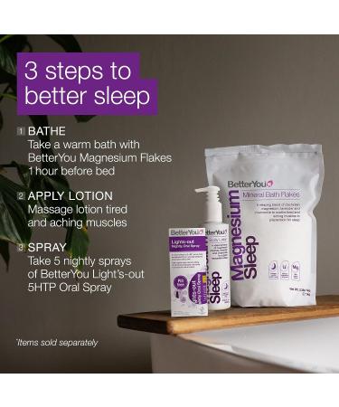 BetterYou Magnesium Sleep Mineral Lotion | Relaxing and Soothing Body Lotion with Lavender and Chamomile Essential Oils | Fast Absorbing | 6.08 oz - Buy Online on GoSupps.com