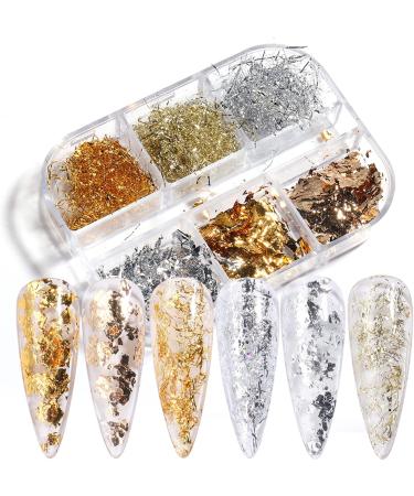 Glitter Nail Art Foils Flakes | Holographic Aluminum Nail Sequins for 3D DIY Manicure Decorations - Buy Online on GoSupps.com