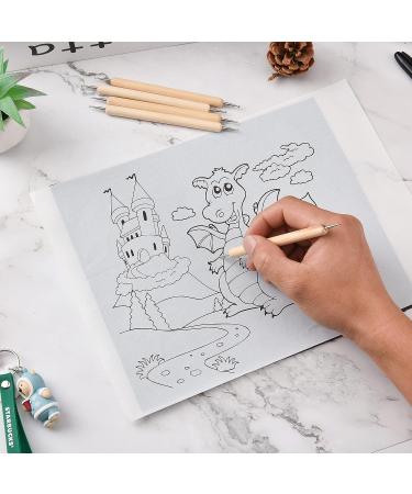 50 Sheets Carbon Paper Graphite Paper White Carbon Transfer (8.5 x 11.5 inch) Tracing Papers with 5 PCS Embossing Styluses Dotting Tools for Wood Paper Canvas Craft White-50 - Buy Online on GoSupps.com