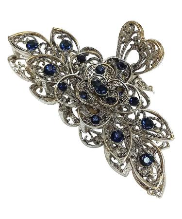 Cuhair 1PC Department of Hair clip in vintage/punk style metal alloy camellia crystal-strass design for women and girls hair clipping accessories for bathroom and bathroom