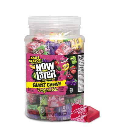 Now & Later Chewy Mixed Fruit Chews Assorted, 38 Ounce Jar Assorted 2.37 Pound (Pack of 1)