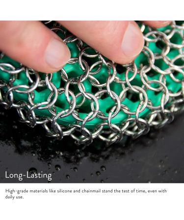 Greater Goods Chainmail Scrubber - Easy, Seasoning-Safe Cast Iron Cleaning | Dishwasher Safe | St. Louis Designed - Buy Online on GoSupps.com