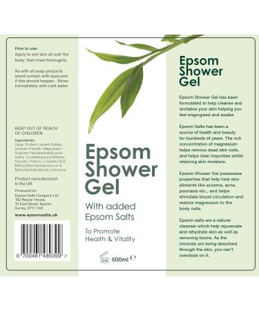 Epsom Shower Gel with Added Epsom Salts Free Next Day Delivery - Buy Online on GoSupps.com
