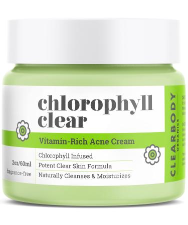 Tea Tree Oil & Chlorophyll Face Cream- Moisturizer Cleanser for Acne Prone, Dry, Oily Skin (2oz)