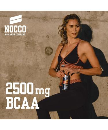 Nocco BCAA Energy Drink 24 Pack - Sugar-Free Vegan Caffeine & Amino Acids - Blood Orange Flavor (24 x 330ml) - Boost Your Energy! - Buy Online on GoSupps.com