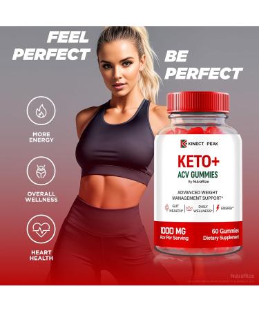 Kinect Peak Keto ACV Gummies - All Natural 1000MG Keto + Apple Cider Vinegar Supplement | Premium Vitamins | 60 Gummies - Official Reviews - Buy Online on GoSupps.com