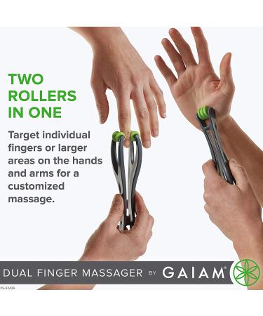 Gaiam Finger Massager: Dual-Sided Hand Massage Roller for Circulation, Stress, Arthritis & Pain Relief - Buy Online on GoSupps.com