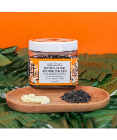 African Black Soap Exfoliating Body Scrub - 21 oz | Ultra Hydrating & Nourishing Body Care - Best Exfoliator for Glowing Skin - Buy Online on GoSupps.com