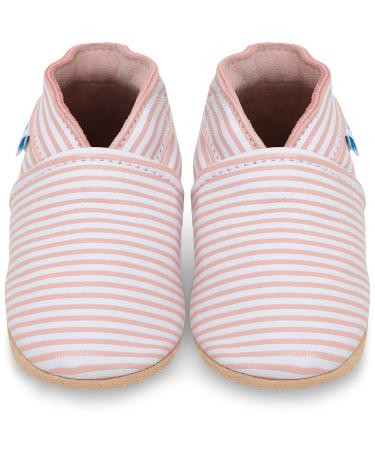 Baby Shoes with Soft Sole - Baby Girl Shoes - Baby Boy Shoes - Leather Toddler Shoes - Baby Walking Shoes 12-18 Months Pink Stripes