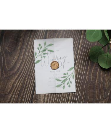 Puremigo 50 Pack Eucalyptus Greenery Printed Pre-Folded Vellum Jackets for 5x7 Invitations - 105GSM Vellum Paper 5x7 Jackets - Vellum Wedding Invitations Wraps - Transparent Wedding Invitations Jacket Greenery Eucalyptus... - Buy Online on GoSupps.com