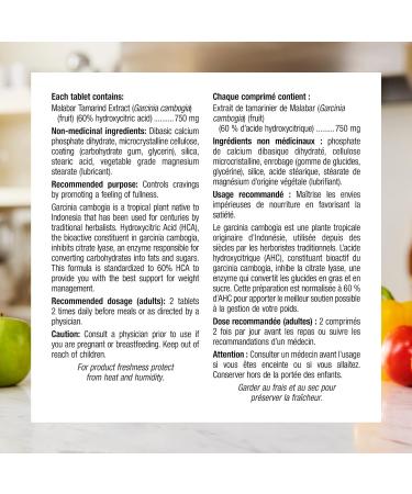 Webber Naturals MetaSlim Garcinia Cambogia Tablet 750 mg 120 Count - Buy Online on GoSupps.com