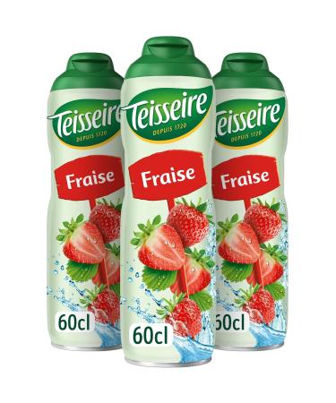 Teisseire Strawberry Syrup for Refreshing Drink Cocktails Recyclable Bottle 3x60cl