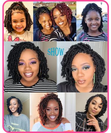 6 Packs Short Bob Spring Twist Crochet Hair 6 Inch - Pre-looped Passion Twist Crochet Braids for Black Women - Bomb Twist Kids Crochet Hair (1B) - Pack of 6 - Buy Online on GoSupps.com