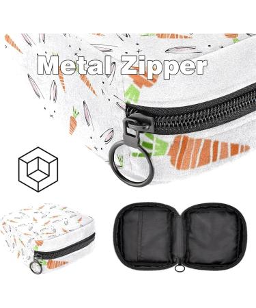 Menstruation Pad Bag with Zipper - Stylish Women's Napkin & Tampon Bag | Rabbit Carrot Pattern - Buy Online on GoSupps.com