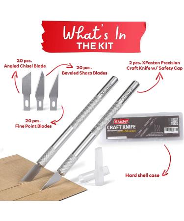 XFasten Exacto Knife Set - 2 Precision Hobby Knives with 60 Blades for Art, Crafts, and Modeling - Buy Online on GoSupps.com