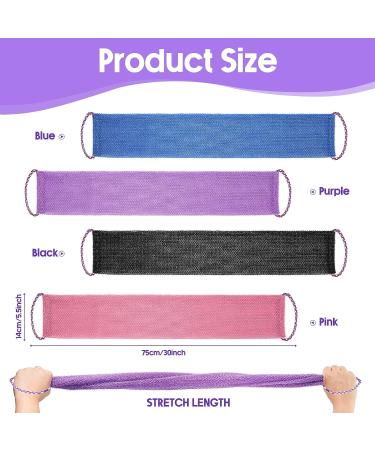 African Exfoliating Net Sponge Set for Daily Use - 4 Pieces (Purple, Black, Blue, Pink) - Buy Online on GoSupps.com
