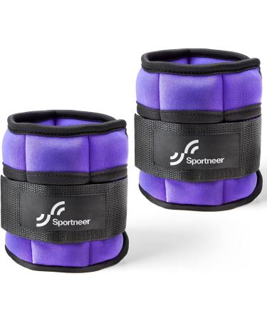 Adjustable Ankle Weights Set - 0.23kg to 0.9kg Foot/Wrist Weight Cuffs - Purple | International Shipping - Buy Online on GoSupps.com