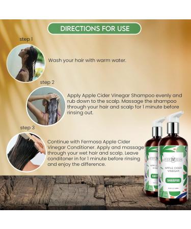 FERMOSA Shampoo - Clarifying Nourishing & Hydrating 16.9oz | Anti-Dandruff Reduces Itchy Scalp & Frizz Sulfate Free - Apple Cider Scent - Buy Online on GoSupps.com