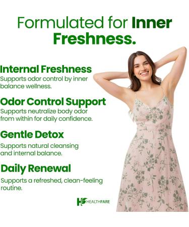 Healthfare Chlorophyll Capsules 600mg | Internal Deodorant & Body Odor Support | 150 Veg Pills for Women & Men | Premium Plant-Based Supplement | Vegan Non-GMO Gluten-Free | Made in USA - Buy Online on GoSupps.com