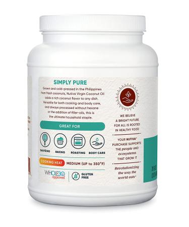 Nutiva Organic Cold-Pressed Virgin Coconut Oil 78 Fl Oz - USDA Organic, Non-GMO, Whole 30 Approved, Vegan, Keto - Fresh Flavor for Cooking & Healthy Skin/Hair - Buy Online on GoSupps.com