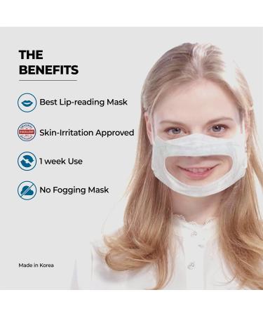 STEK Smile Protector 5EA Clear face mask for adults Anti fog 1 week Reusable See Through Masks (Navy) - Buy Online on GoSupps.com