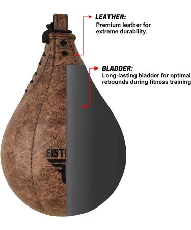 Vintage Black Leather Speed Bag Boxing Ball MMA Training Kit - Buy Online on GoSupps.com