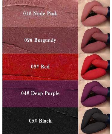  Lestpola Matte burgundy lipstick waterproof creamy and smooth moisturizing intense color vegan and cruelty-02 - Buy Online on GoSupps.com