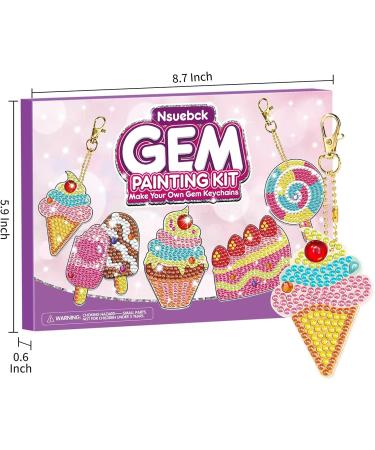 Gem Art Diamond Painting Kits for Kids - DIY Paint by Number Gem Keychains for Girls - Arts and Crafts Birthday Gift - Ages 6-12 - Buy Online on GoSupps.com