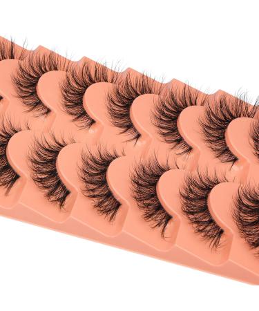 Cat Eye Wispy 16MM 3D Faux Mink Lashes | Natural Clear Band | 7 Pairs Pack by Mavphnee - Buy Online on GoSupps.com