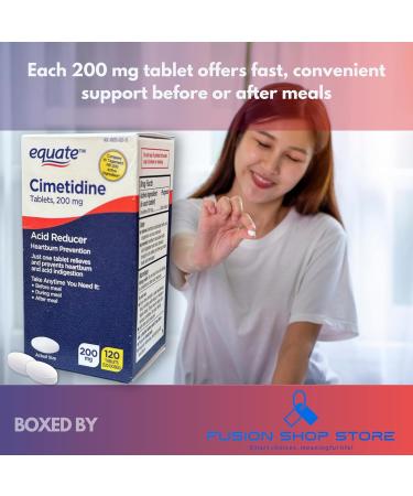 Cimetidine 200mg- Tablets Acid Reducer 120ct (Pack of 1) Boxed by Fusion Shop Store - Buy Online on GoSupps.com