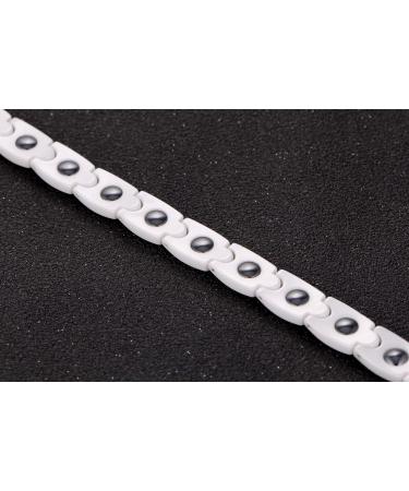 SunnyHouse Women's White Tungsten Carbide Magnetic Bracelet | Elegant Gift Box Included | International Shipping Available - Buy Online on GoSupps.com