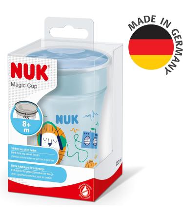 NUK Magic Cup for 8+ Months | 230ml Leak-Proof 360 Drinking Rim | BPA-Free Blue Lion Design | Optimal International Shipping - Buy Online on GoSupps.com