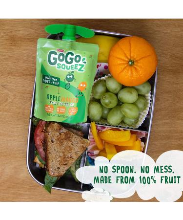 GoGo squeeZ Apple Mango Applesauce, 3.2oz (4 Pouches), Gluten Free, Vegan, Unsweetened, Recloseable, BPA Free - 4 Count - Buy Online on GoSupps.com