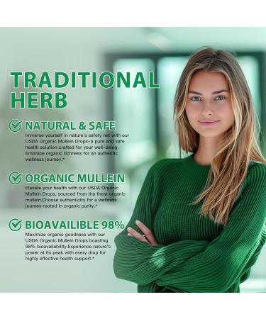 Mullein Leaf Tincture - Lung Cleanse - Vegan Lung Detox - Respiratory Health and Immune Support Drops - Natural Supplement Liquid Extract 4 fl.oz.Chlorophyll - Buy Online on GoSupps.com