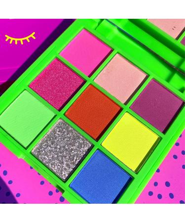 7Days Neon Eyeshadow Palette - 9 Vibrant UV Glow Colors for Black Light Halloween Rave & Festival | Matte Glitter & Shimmer Finish - Buy Online on GoSupps.com