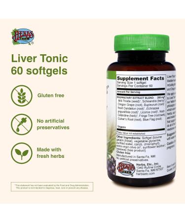 Herbs Etc. Liver Tonic - Gallbladder Health Supplement with Herbal Formula - Aid Overall Liver Health with Milk Thistle Schisandra & Oregon Grape - Support a Healthy Liver - 60 Softgels - Buy Online on GoSupps.com
