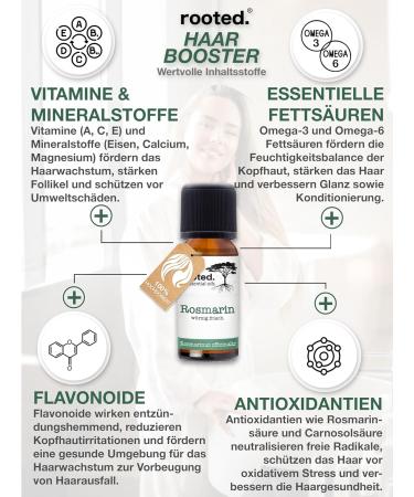 Rooted. Organic Rosemary Oil - 100% Hair Growth Power Natural Scalp Care & Hair Loss Solution - High Dose 10ml - Buy Online on GoSupps.com