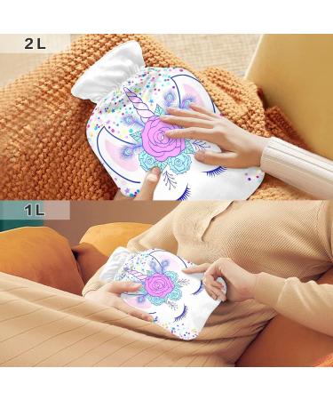 Magic Unicorn Floral Hot Water Bottle 2L - Cozy Pain Relief & Winter Hand Feet Warmer - Buy Online on GoSupps.com