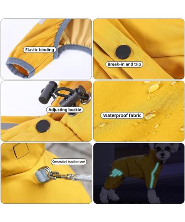 Reflective Waterproof Dog Raincoat - Adjustable Rain Jacket for Small Dogs | Durable Rain Cape with Hood - Buy Online on GoSupps.com