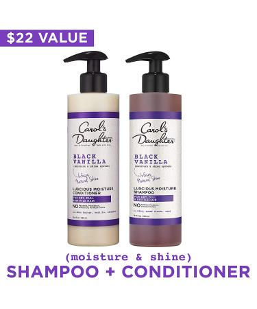 Carols Daughter Black Vanilla Moisture and Shine Shampoo and Conditioner Set - Sulfate Free, Hydrating Formula for Dry and Dull Hair - Buy Online on GoSupps.com