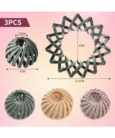 Luvadeyo Vintage Bird Nest Hair Clips - 3 Pack Big Hair Grippers for Women & Girls - Monochrome Pink/Green/Beige Hair Accessories - Buy Online on GoSupps.com