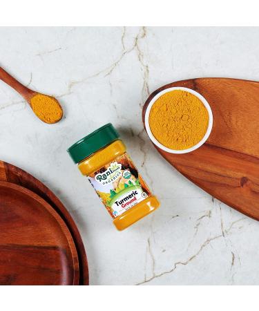 Rani Organic Turmeric (Haldi) Root Powder Spice - High Curcumin Content - 3oz PET Jar | USDA Certified Organic | Vegan, Gluten Friendly, NON-GMO - Indian Origin - Buy Online on GoSupps.com
